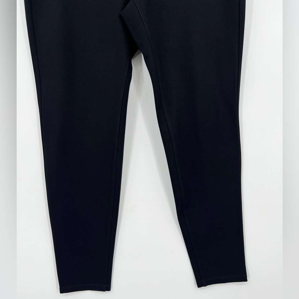 Eileen Fisher Elastic Waist Leggings Pull On Pants Solid Black Stretch Sz Large - Picture 7 of 13